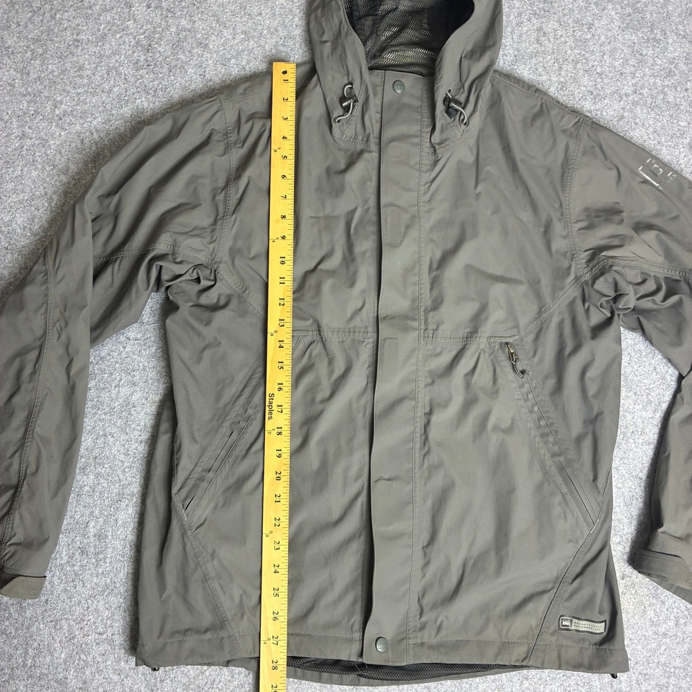 REI Mens Hooded Windbreaker Jacket Gray Mesh Lined Size Medium Hiking - Picture 6 of 9